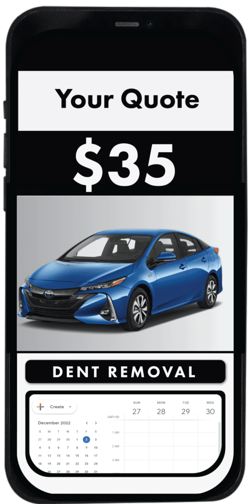 USA examples of prices for dent removal in USA